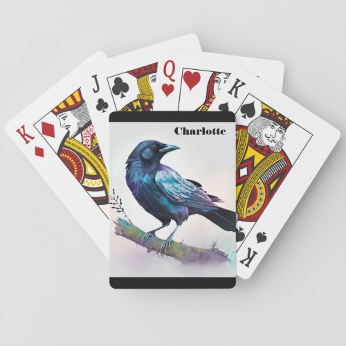 Beautiful Raven on a Tree Branch Poker Cards