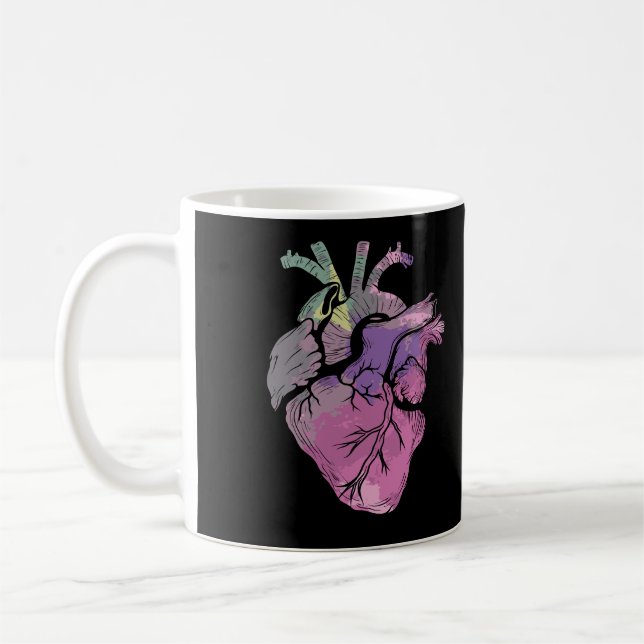 Beautiful Real Human Heart Graphic Medical Anatomi Coffee Mug (Left)
