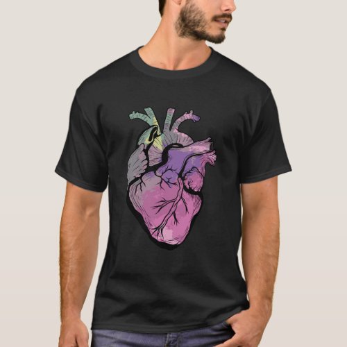 Beautiful Real Human Heart Graphic Medical Anatomi T_Shirt