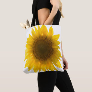 Beautiful Real Sunflower Photo Minimalist Pattern Tote Bag