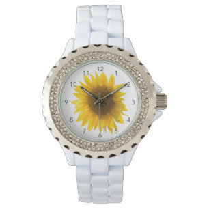 Beautiful Real Sunflower Photo Minimalist Pattern Watch