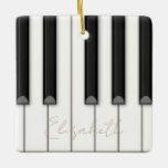 Beautiful Realistic Piano Keys Personalized Music Ceramic Ornament