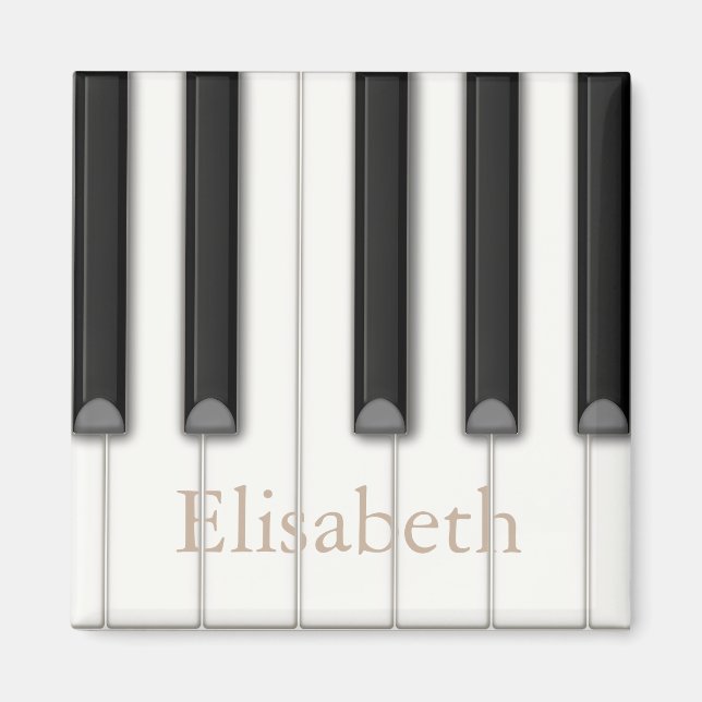 Beautiful Realistic Piano Keys Personalized Music Magnet (Front)