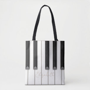 Beautiful Realistic Piano Keys Personalized Music Tote Bag