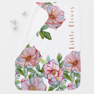 Beautiful realistic watercolor roses. baby blanket