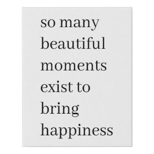 Beautiful Reasons to Be Happy Minimalist Quote Art Faux Canvas Print