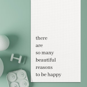 Beautiful Reasons to be Happy Minimalist Quote Yoga Mat