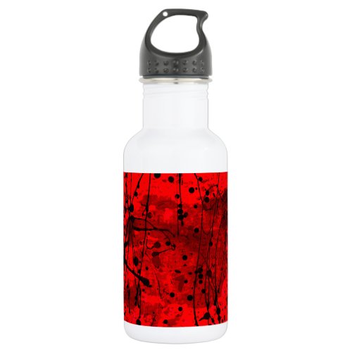 Beautiful Red Abstract Art Splatters Stainless Steel Water Bottle