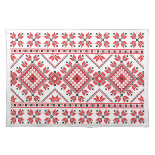 Beautiful Red and Black Southwestern Knit Pattern Cloth Placemat