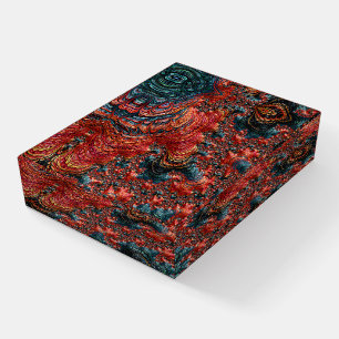 Beautiful Red and Blue Abalone Shell Fractal Art Paperweight