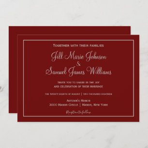 Beautiful Red and Gray Wedding Invitation