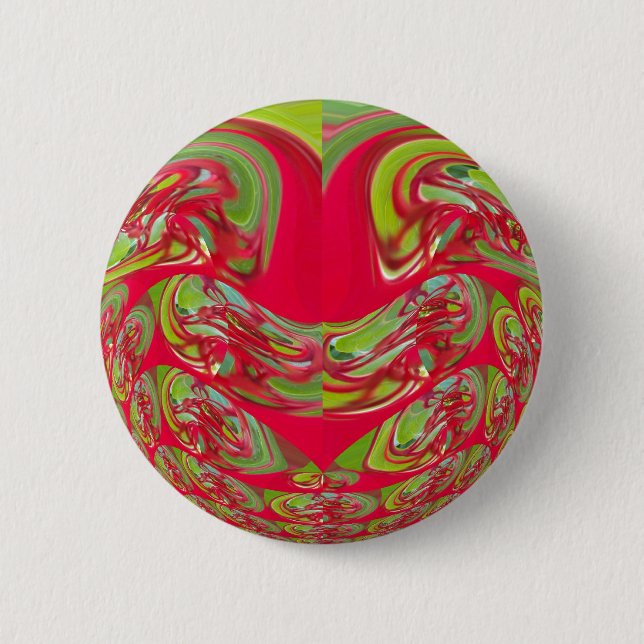 Beautiful Red and Green Texture Color Abstract Art Button (Front)