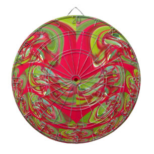 Beautiful Red and Green Texture Color Abstract Art Dartboard