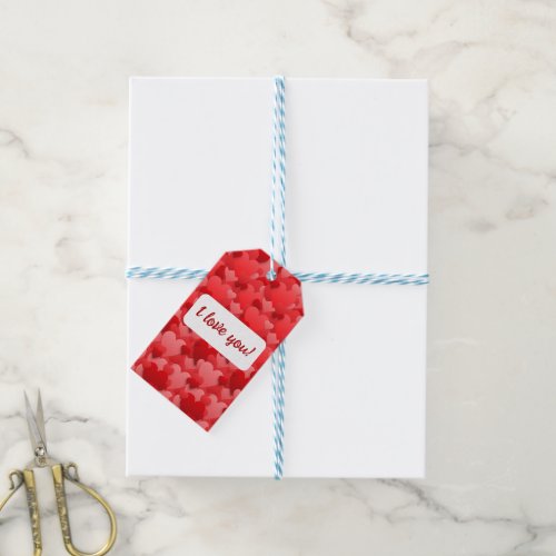 Beautiful red and pink hearts gift tags