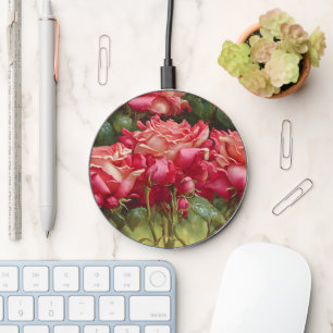 Beautiful Red and Pink Roses Whimsical Art Charger