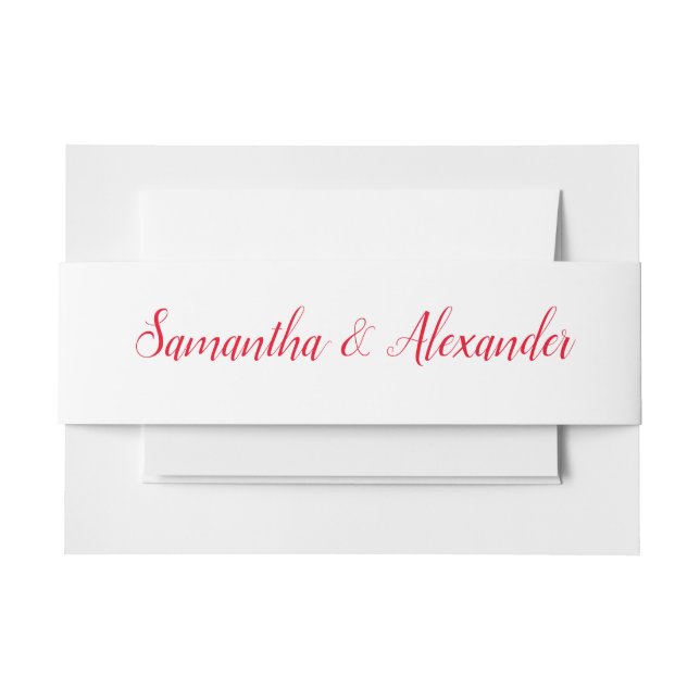 Beautiful Red and White Invitation Belly Band (Front Example)