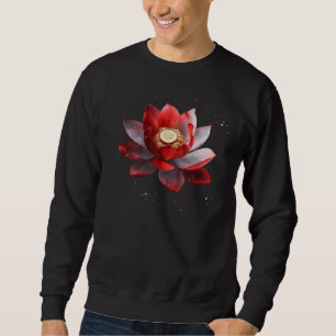 Beautiful red and white lotus flower spreckels blo sweatshirt