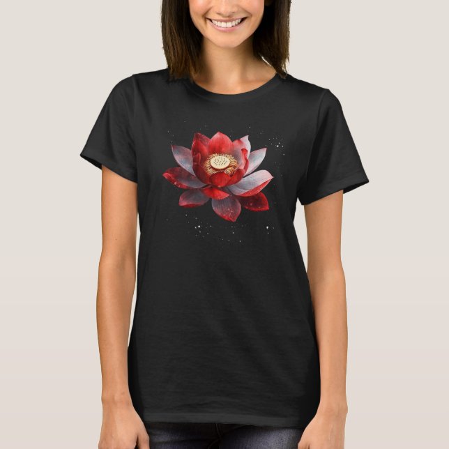 Beautiful red and white lotus flower spreckels blo T-Shirt (Front)