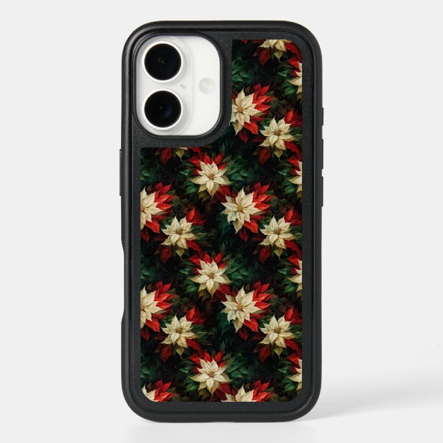 Beautiful Red and White Poinsettias Otterbox iPhone Case (Back)