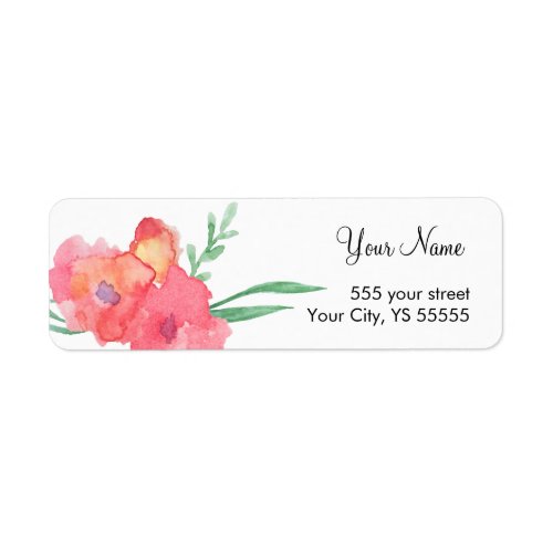 Beautiful Red and Yellow Flower Watercolor Design Label
