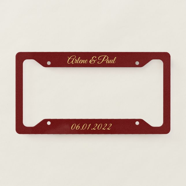 Beautiful Red and Yellow License Plate Frame (Front)