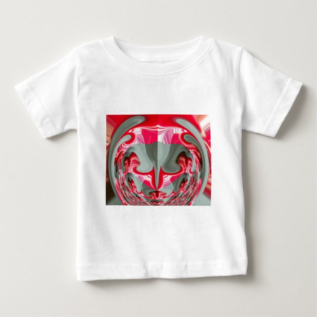 beautiful Red ash gray geometric motif ART design Baby T-Shirt (Front)