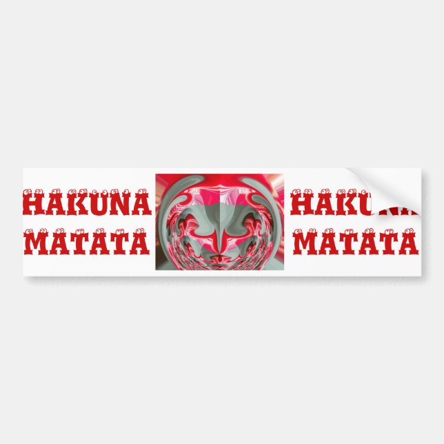 beautiful Red ash gray geometric motif ART design Bumper Sticker (Front)