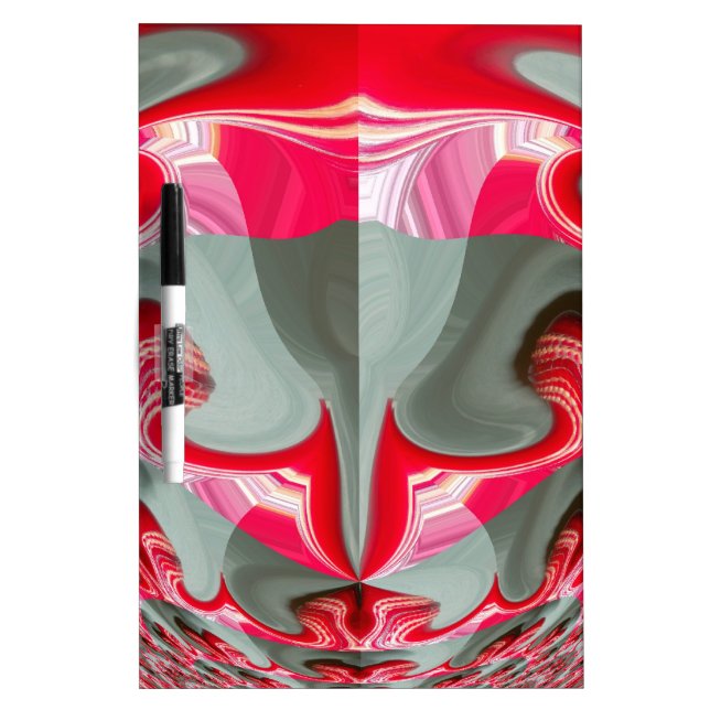 Beautiful Red ash gray geometric motif ART design Dry Erase Board (Front)