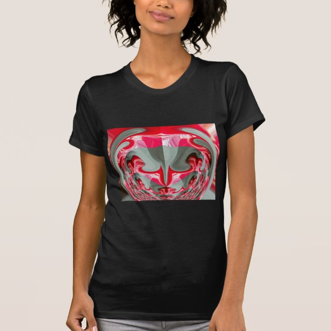 beautiful Red ash gray geometric motif ART design T-Shirt (Front)