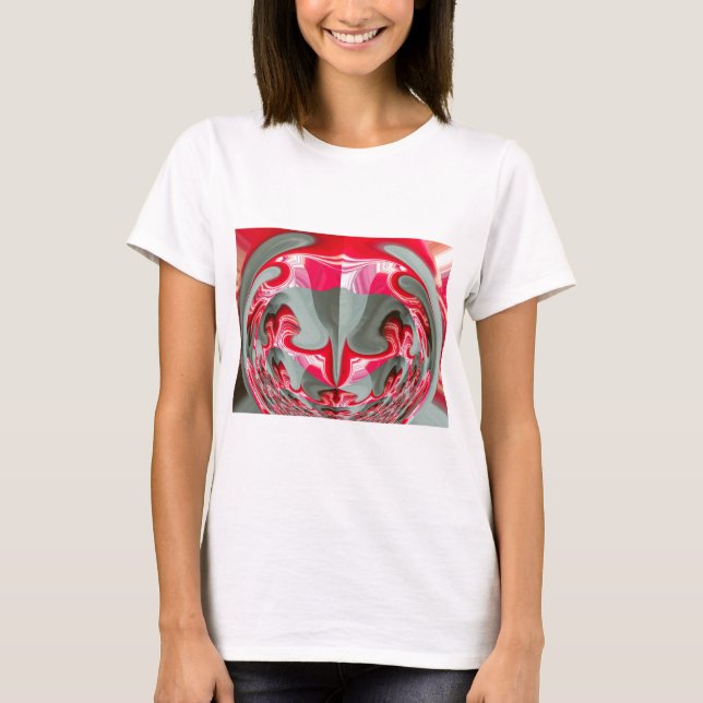 beautiful Red ash gray geometric motif ART design T-Shirt (Front)