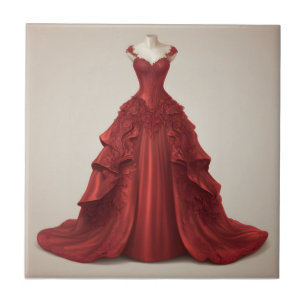 Beautiful red ballgown ceramic tile