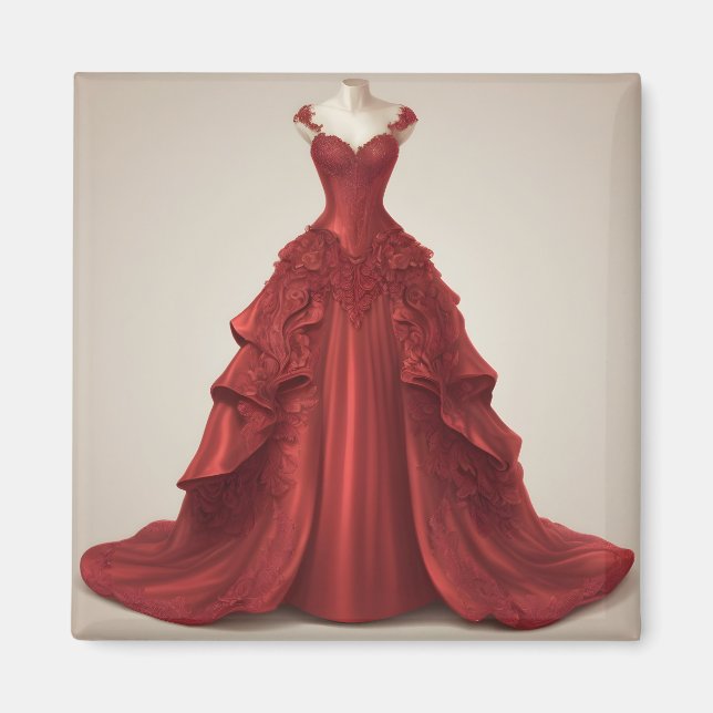 Beautiful red ballgown magnet (Front)
