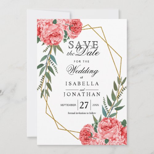 Beautiful Red Blush Roses Save The Date