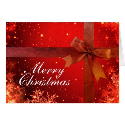 Beautiful Red Bow Christmas Card