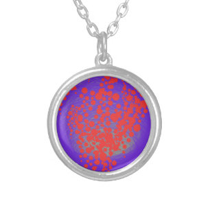 beautiful red bubble baloon silver plated necklace