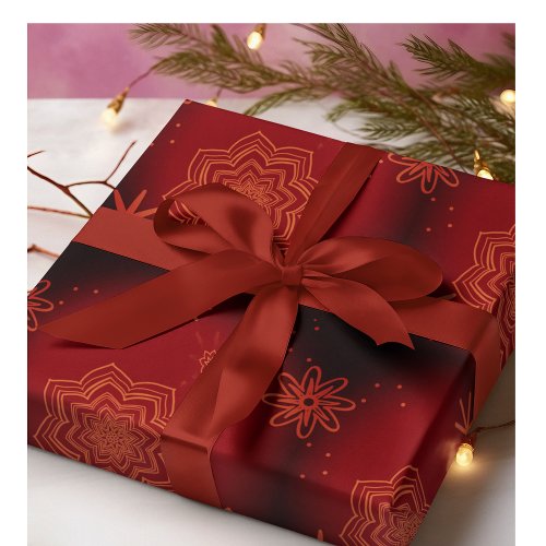 Beautiful Red Burgundy floral Wrapping Paper
