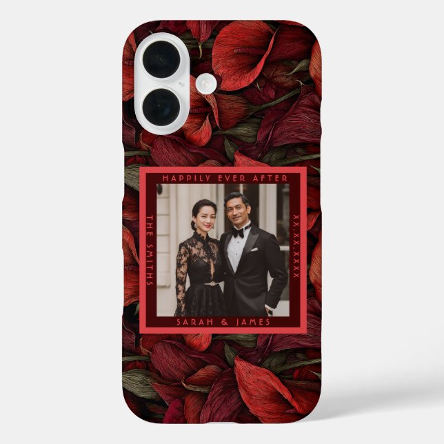 Beautiful Red Calla Lilies Rustic Wedding Case-Mate iPhone Case (Back)
