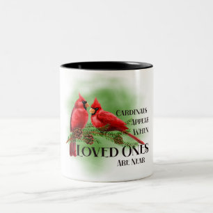 Beautiful Red Cardinal/Bereavement Two-Tone Coffee Mug