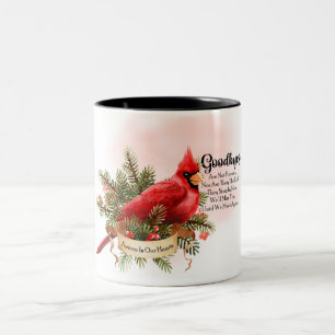 Beautiful Red Cardinal/Bereavement Two-Tone Coffee Mug