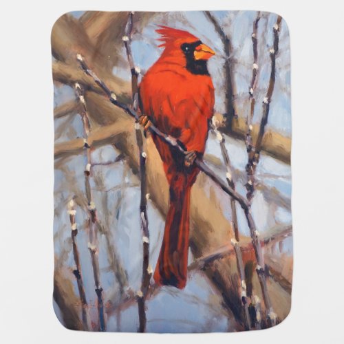 Beautiful Red Cardinal Bird Baby Blanket