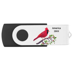 Beautiful Red Cardinal Bird Flash Drive