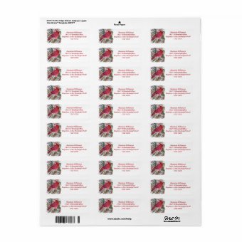 BEAUTIFUL RED CARDINAL BIRD LABEL | Zazzle