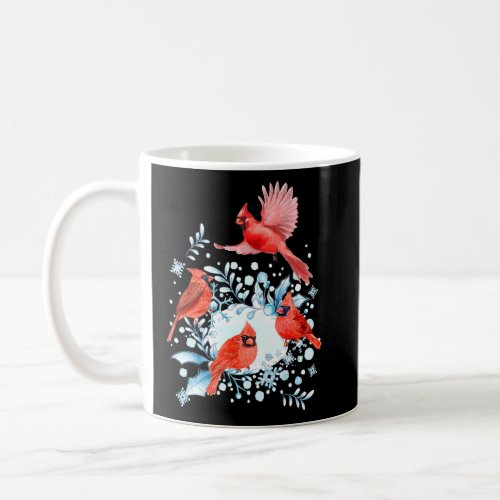 Beautiful Red Cardinal Birds Winter Scene Christma Coffee Mug