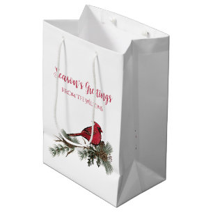 Beautiful Red Cardinal On A Branch Christmas Medium Gift Bag