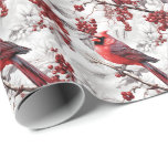 Beautiful Red Cardinal on Snowy Branch Winter Wrapping Paper<br><div class="desc">Introducing our Beautiful Red Cardinal on Snowy Branch Winter Wrapping Paper, a captivating addition to your gift presentations. Adorned with a striking red cardinal perched upon a snowy branch, this wrapping paper embodies the serene beauty of a winter landscape. Perfect for adding a touch of nature's elegance to your gifts,...</div>
