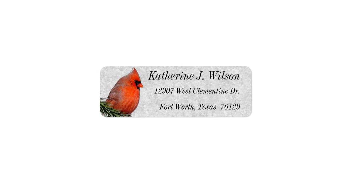 Beautiful Red Cardinal Personal Mailing Labels Zazzle