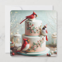 BEAUTIFUL RED CARDINAL THEME BIRTHDAY CAKE