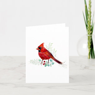 Beautiful Red Cardinal Watercolor Note Card