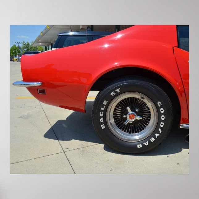 Beautiful red Chevrolet Corvette C3. Poster (Front)
