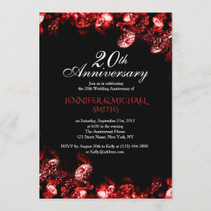 Beautiful Red Diamond Wedding Anniversary Invite